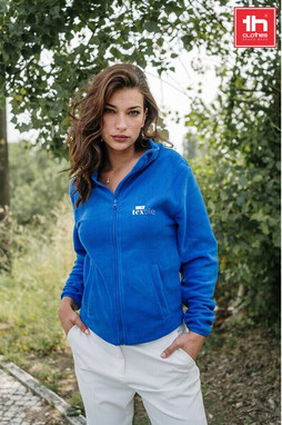 TH Clothes 30165 - Polarfleecejacke aus Polyester mit Gürtel für Damen