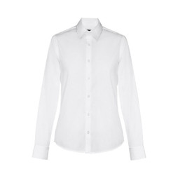 TH Clothes 30195 - Camisa popelina de manga comprida para senhora. Cor branca