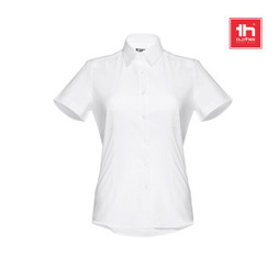 TH Clothes 30201 - Camisa oxford de manga curta para senhora. Cor branca