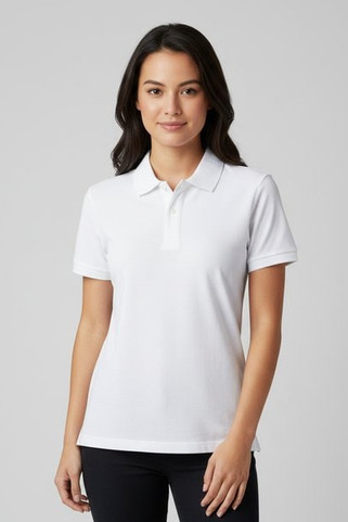 TH Clothes 30261 - Womens short-sleeved polo shirt in carded cotton