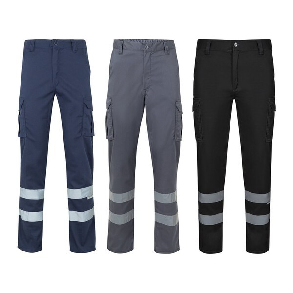 VELILLA Cargo-Hose Zweifarbig Beige/Schwarz – Mit 6 Taschen, Elastisch & Robust – Größe 38, Modell 103020B