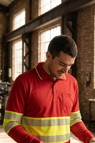 Velilla 36069 - Two-tone bird-eye polo shirt (160g/m²) with long sleeves, in polyester (100%)