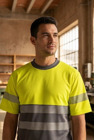 Velilla 36096 - Two-tone piqué T-shirt (150g/m²), in cotton (55%) and polyester (45%)