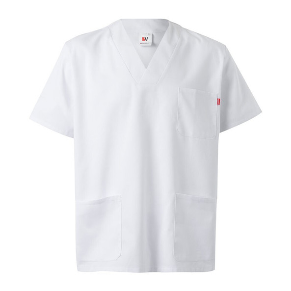 Velilla 36131 - Twill tunic (190g/m²) with short sleeves, in polyester (65%) and cotton (35%)