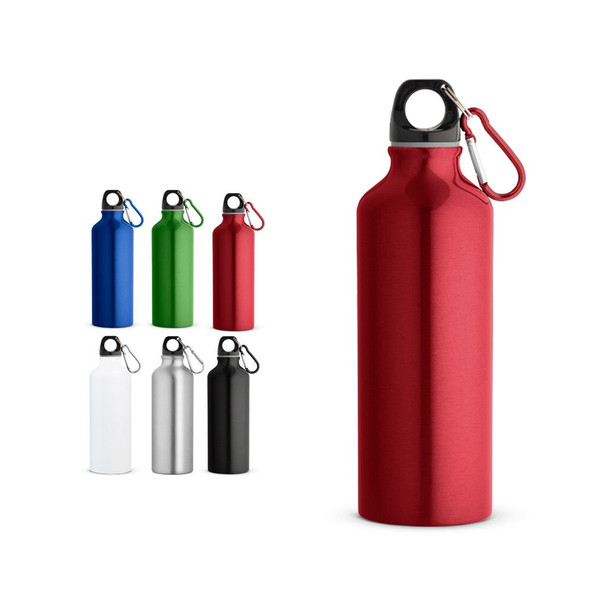 hi!dea 54623 - Recycled aluminium bottle with carabiner 530 mL