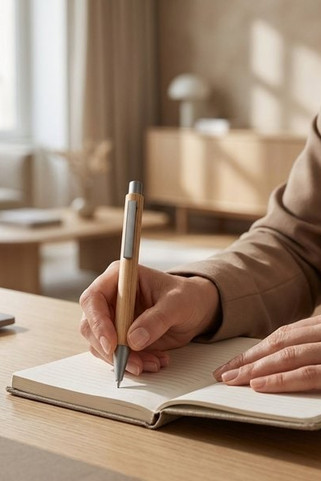 Esferográfica em bambu com clipe - Egotier 81009