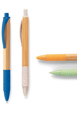 Bamboo ball pen with non-slip clip - Egotier 81013