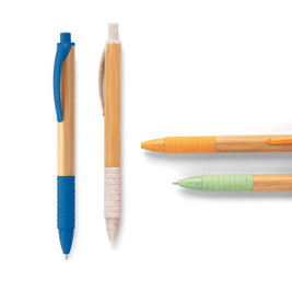 hi!dea 81013 - Bamboo ball pen with non-slip clip