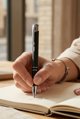 Soft touch aluminium ball pen - Egotier 81141