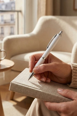 ABS ball pen with clip and metal trim - Egotier 81161