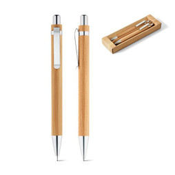 hi!dea 81162 - Conjunto de esferográfica e lapiseira em bambu