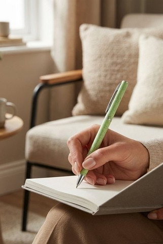 kuglepen i hvedestrå og ABS plast med drejemekanisme - Egotier 81203