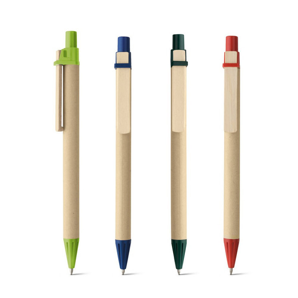 hi!dea 91292 - Kraft paper ball pen with wooden clip