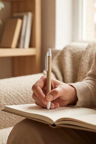 Kraft paper ball pen with clip - Egotier 91628