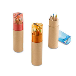 hi!dea 91751 - Pencil box tube with 6 coloured pencils and sharpener