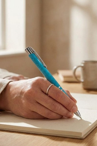 Straw fibre and ABS ball pen with clip - Egotier 91771