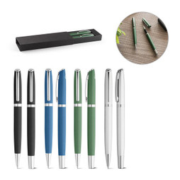 hi!dea 91778 - Roller and ball pen set with recycled aluminium (100% rAL) body