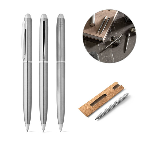 hi!dea 91780 - Ballpoint pen with stainless steel body (53% rSS) with clip