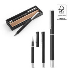 hi!dea 91782 - Roller and ballpoint pen set in aluminium 94% rAL) with clip