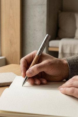 Cork and metal ballpoint pen with twist mechanism - Egotier 91788