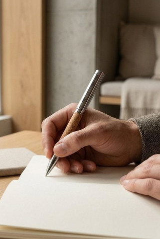 Cork and metal ballpoint pen with twist mechanism - Egotier 91788