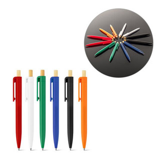 Kugelschreiber aus recyceltem ABS (100% rABS) mit Bambusdruckknopf - Egotier 91945