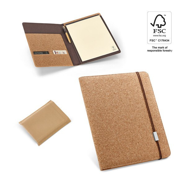 A4 cork folder with a block of plain pages - Egotier 92069
