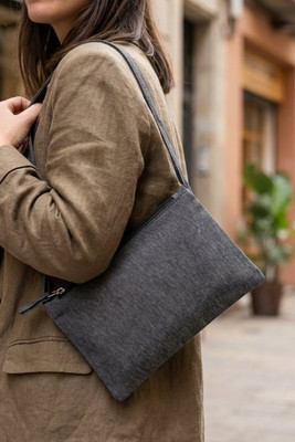 Pochette multifonctions en coton recyclé (70%) et polyester (30% rPET) (140 g/m²) (140 g/m²) - Egotier 92077