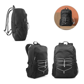 300D recycled polyester and 600D recycled polyester laptop backpack with reflective elements - Egotier 92192
