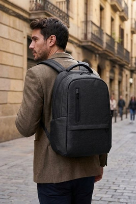 2Tone recycled nylon waterproof laptop backpack with 210D recycled polyester compartment - Egotier 92195