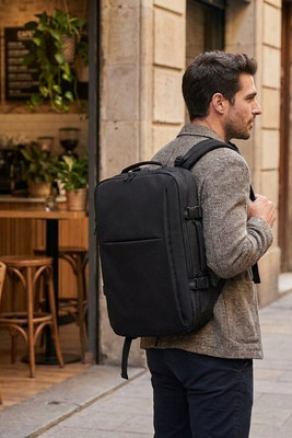 High-density recycled 600D polyester travel backpack for 17'3" laptop - Egotier 92318