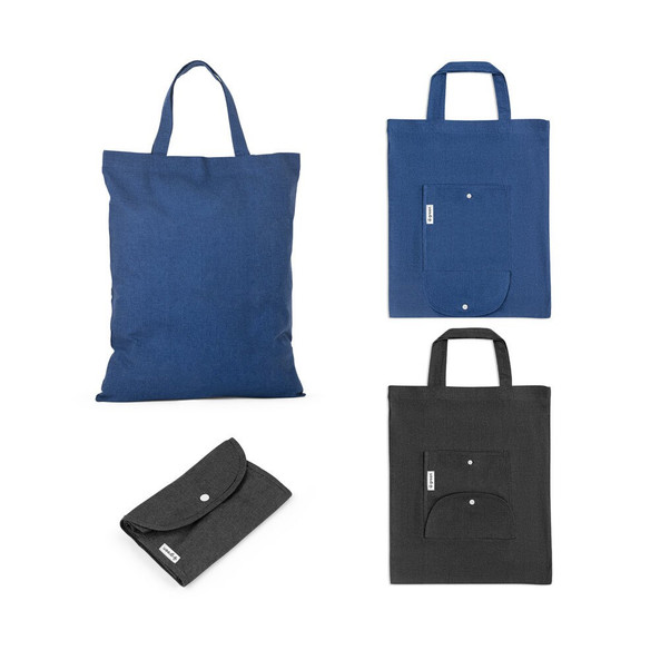 hi!dea 92328 - Foldable bag in cotton (50%), recycled cotton (30%) and polyester (20% rPET) (140 g/m²)