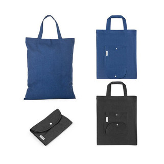 Foldable bag in cotton (50%), recycled cotton (30%) and polyester (20% rPET) (140 g/m²) - Egotier 92328