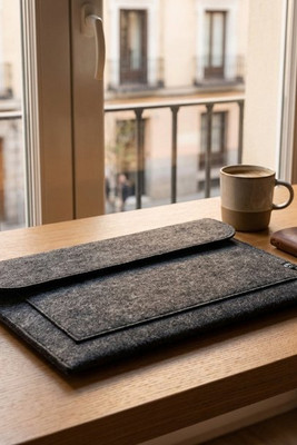 Recycled felt (100% rPET) laptop bag - Egotier 92383