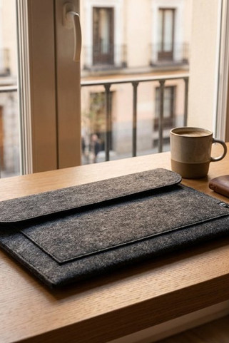 Sacoche pour ordinateur portable en feutrine recyclée (100% rPET) - Egotier 92383