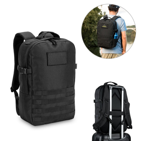 hi!dea 92387 - 17'3" Military-style backpack in 600D, high-density recycled polyester and lining in 210D recycled polyester