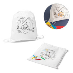 hi!dea 92619 - Zaino a sacca con disegno da colorare (80 g/m²)