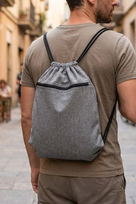 Drawstring bag in recycled cotton (70%), polyester (30% rPET) (140 g/m²) - Egotier 92928