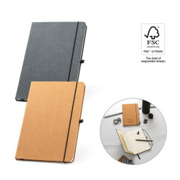 hi!dea 93087 - Notizbuch A5 mit festem Einband aus Leder (70% recylceltem) mit linierten Blättern