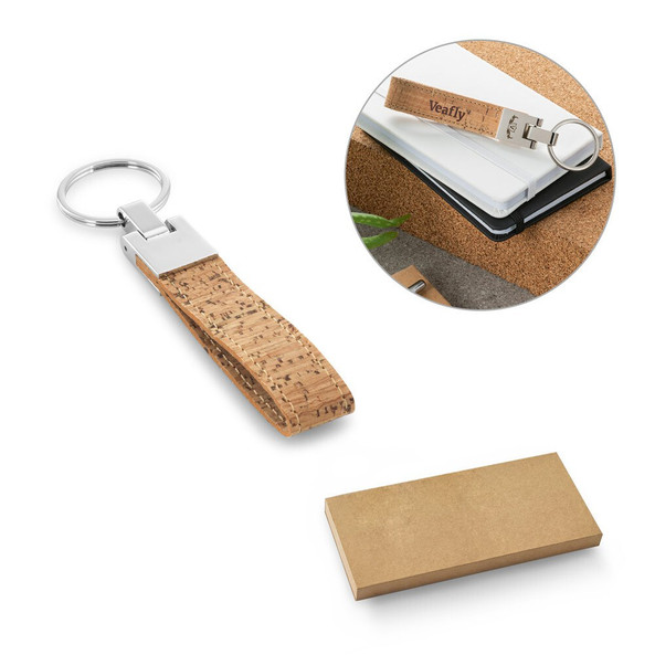 hi!dea 93145 - Cork and metal keyring