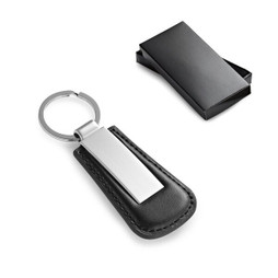 hi!dea 93171 - Metal Keyring with PU surround