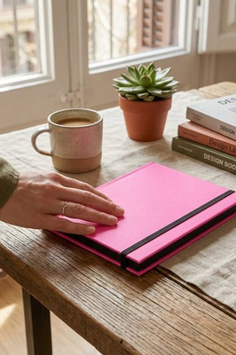 A5 notebook in fluorescent PU with lined pages - Egotier 93269