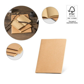 A5 notepad with Kraft paper cover (250 g/m²) and plain pages - Egotier 93273