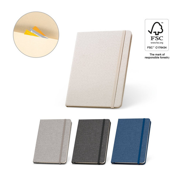 hi!dea 93276 - A5 notebook in recycled polyester (100% rPET) with lined sheets