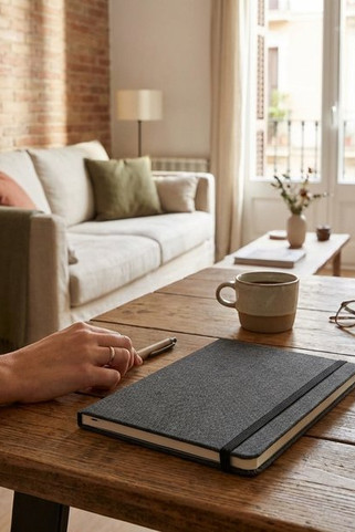 A5 notebook in recycled polyester (100% rPET) with lined sheets - Egotier 93276