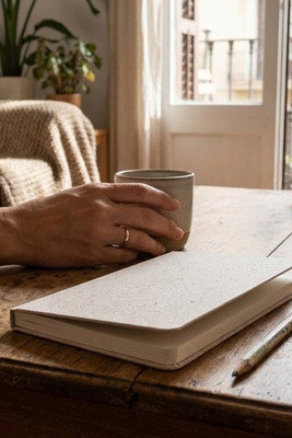 Bloc-notes A5 avec couverture semi-rigide en matière organique d'éléphant (80%) - Egotier 93288