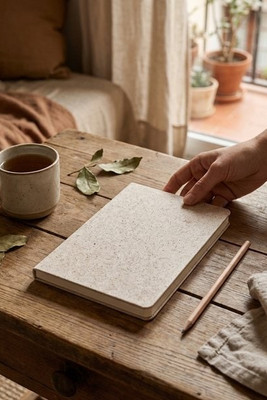 A5 notepad with semi-rigid cover made from tea leafs waste (65%) - Egotier 93290