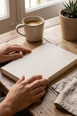 A5 notepad with hard cover made from organic elephant matter (80%) - Egotier 93294