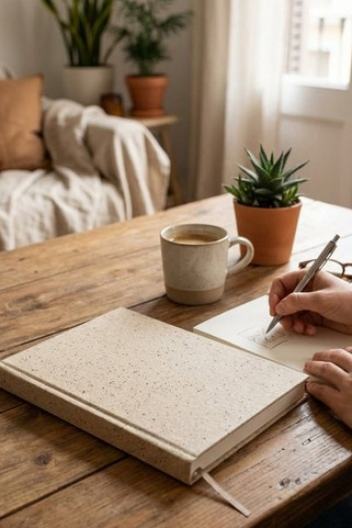 A5 notepad with hard cover made from tea leafs waste (65%) - Egotier 93296