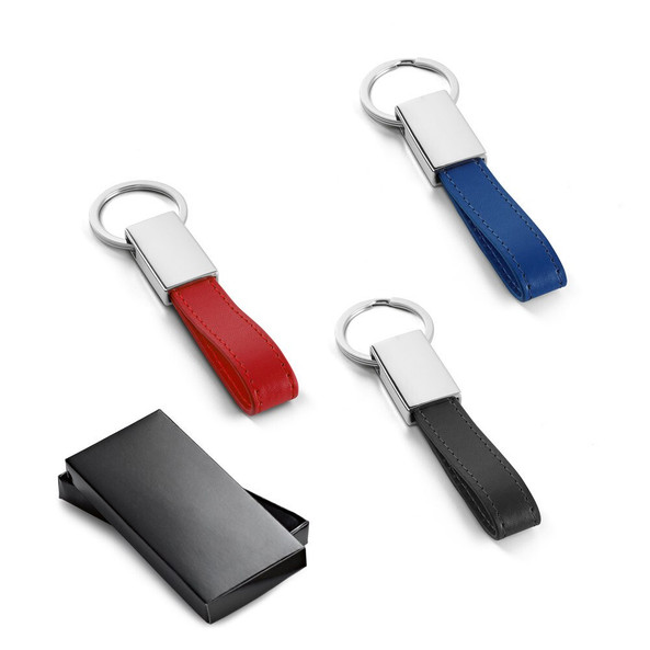 hi!dea 93354 - Round metal and PU keyring